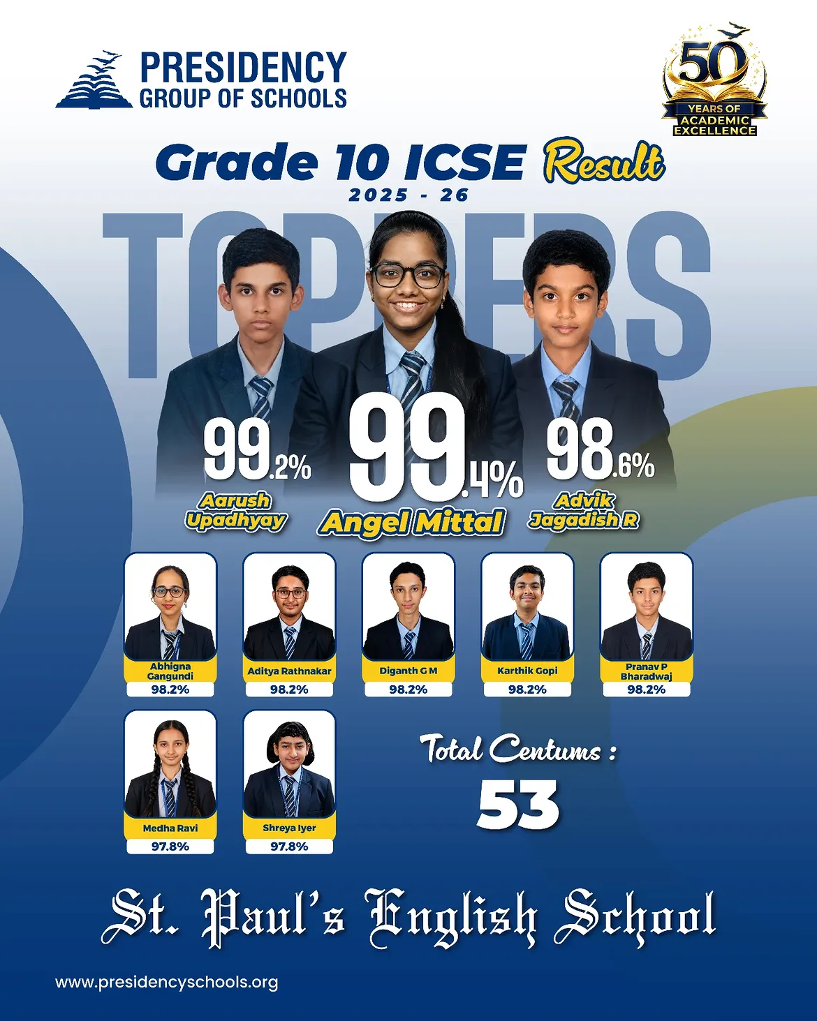 🎓 Applauding Our Grade 10 ICSE Achievers 🌟St. Paul’s English School extends heartfelt congrat